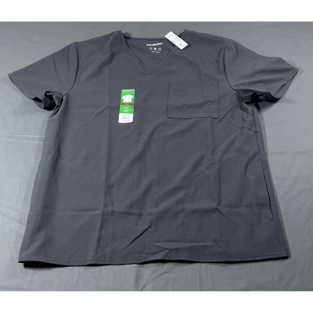 Scrubstar Unisex V-Neck Scrub Top Pewter Gray Medium WM03T921 Core Essentials